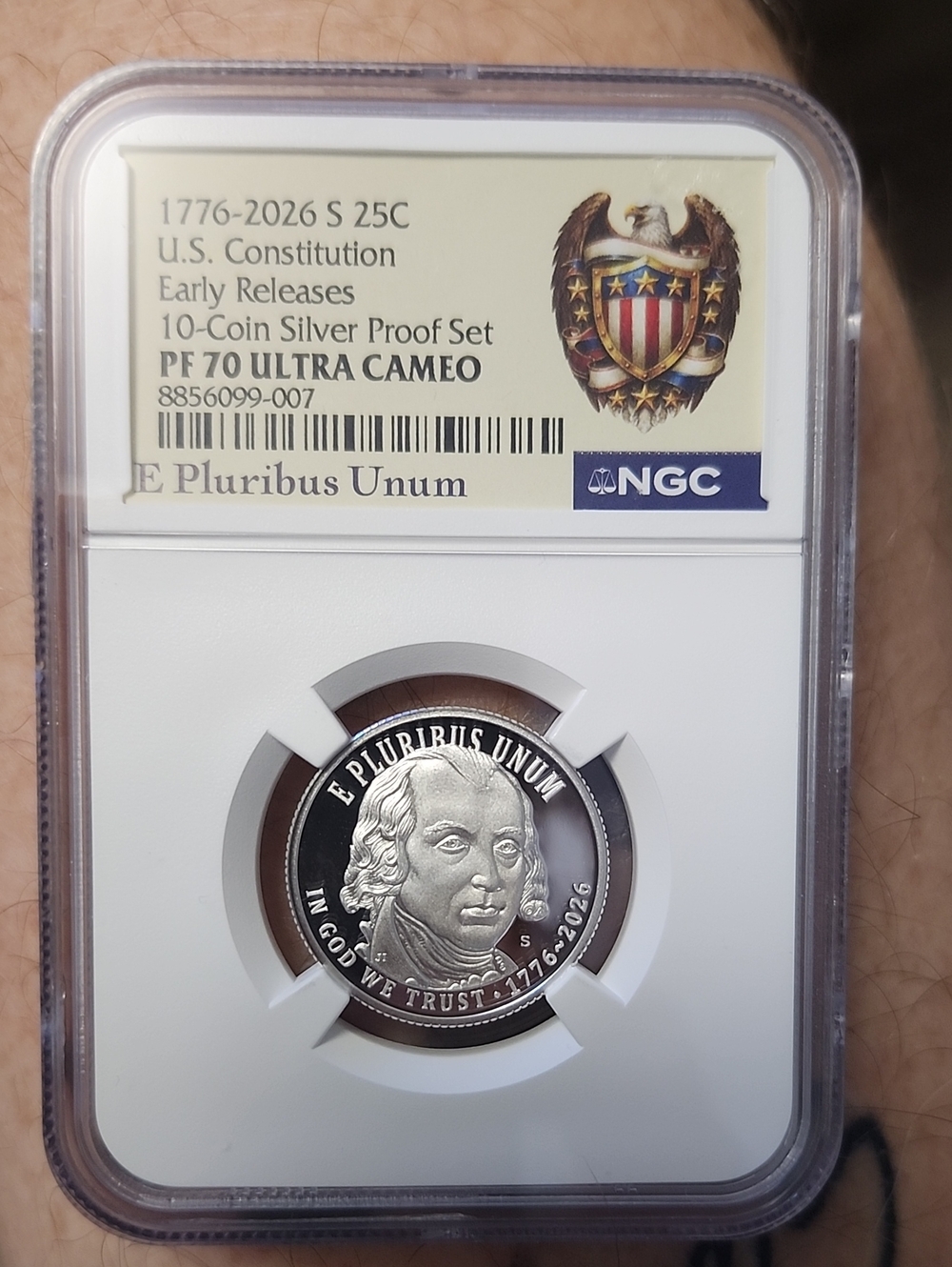 U.S. Constitution 1776-2026 Silver Proof 25C - PF70 Ultra Cameo NGC